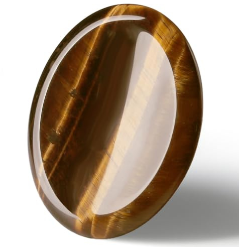 AWARDSEN Tigerauge Daumen Sorge Stein Heilsteine Kristall, Braun Oval Geformt Tasche Natur Edelstein für Wiccan Lieferungen, Angst Stressabbau, Wahrsagerei, Reiki Heilung, Energie Balancing