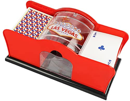 1/2 Stück Kartenmischer, Spielkartenwechsler, manueller Poker-Mixer, 2 Deck-Handpoker-Karten-Mischmaschine, handgekröpftes System, Spielkarten-Mixer für Heimkarten-Blackjack, 22,9 x 10,2 x 10,2 cm