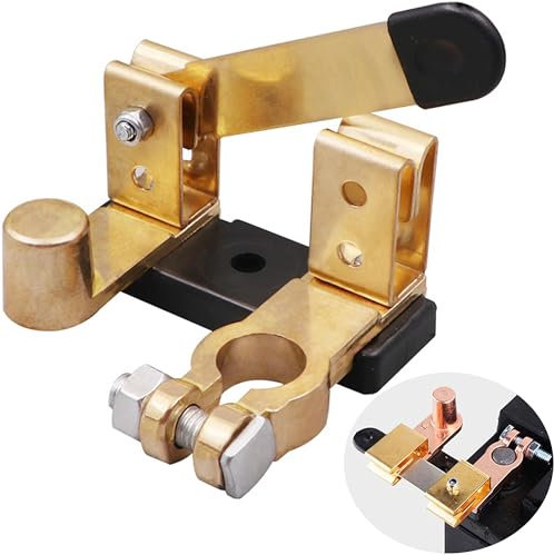 Desconectador de Bateria Coche 12V 24V, Desconectador de Bateria Tractor, Camión, Interruptor, Barco, Autocaravana Principal de Batería con Interruptor de Cuchilla, Desconectador Bateria