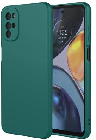 SEAHAI Funda para Motorola Moto G22 / Moto E32 / Moto E32S, Ultradelgado Suave Carcasa de Silicona Líquida Protectora, Moda Mate Sedoso Tocar TPU Bumper Antigolpes Cubierta - Verde Oscuro