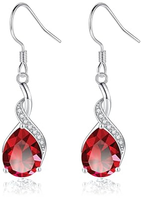 Cangall Ohrringe Silber Hängend, 925 Sterling Silber Tropfen Ohrhänger, Glänzende CZ Anhänger, Leicht Elegant Ohrschmuck für Damen Frauen