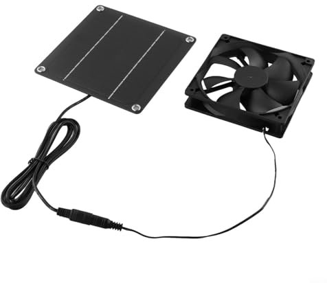 HEIBTENY Ventilatore solare da 50 W, 12 V, 2200 giri/min, resistente alle intemperie, per piccoli polli, serre, capannoni, case di animali domestici, scarico per finestre