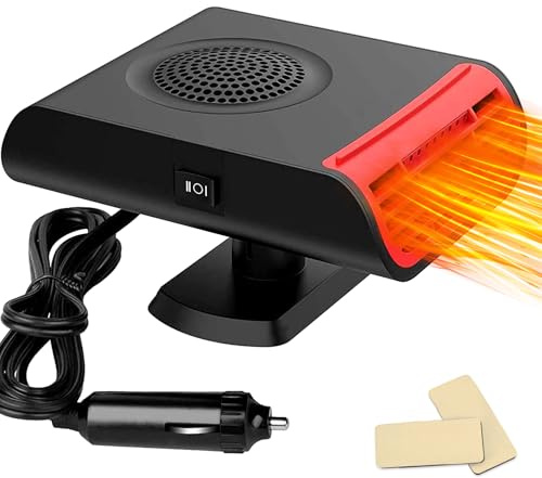 Leaflai Car Heater, Portable Heater Anti-Fog 150W 12V Plug in Cigarette Lighter Defroster 2 in 1 Heating/Cooling Mini Car Defroster Quick Heating