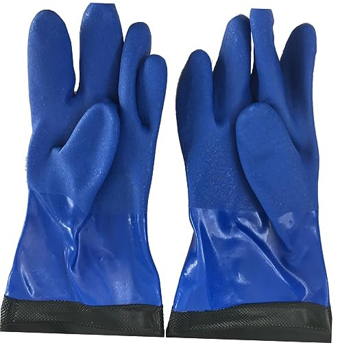 WOONEKY Verlängerte Industriehandschuhe Pvc Verdickt Ölbeständig Verschleißfest Schwarz Rutschfest Schmutzabweisend Für Reinigungsarbeiten Autowaschen Und Weitere Anwendungen