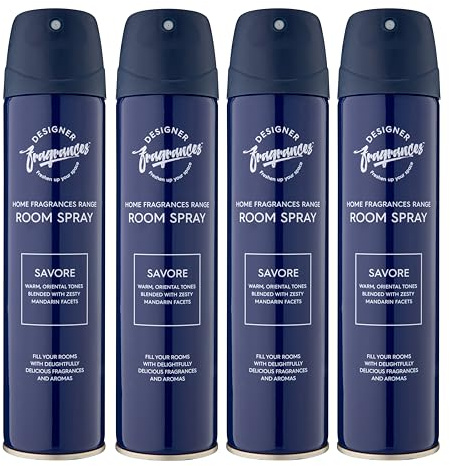Designer Fragrances 4 Pack Room Spray Savore, 300ml