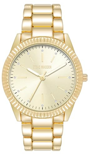 Steve Madden Women's Genuine Crystal Accented Bracelet Watch