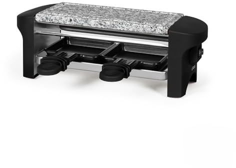 Livoo – Raclette-Grill für 2 Personen DOC156N – Abnehmbare Granitsteinplatte | Antihaftbeschichtung | 350 Watt | Weiß