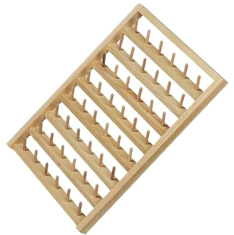 DIYEAH Garnrollenhalter aus Holz Garnspulenhalter für Nähen und Sticken Stabiles Garnregal zum Aufbewahren von Garnrollen Konen