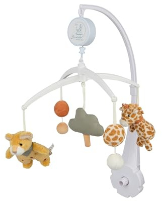 Sterntaler Mobile Giraffe & Löwe – Weicher Flausch, wattiert mit Polyesterwatte – Spieluhr mit Melodie: Brahms Wiegenlied – Beruhigend für Babys - Einschlafhilfe - Kuscheltier- Ideales Geschenk