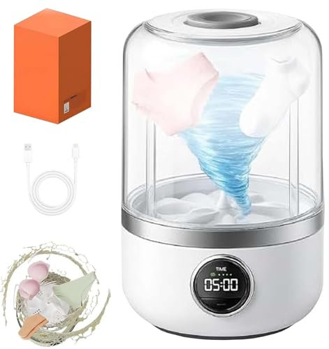 Lavadora Inteligente de Taza, Portátil E Inalámbrica, Minilavadora Recargable por Usb-c, Automática, Ideal For Viajes, Ropa Interior, Calcetines y Limpiador Inalámbrico(1pc)