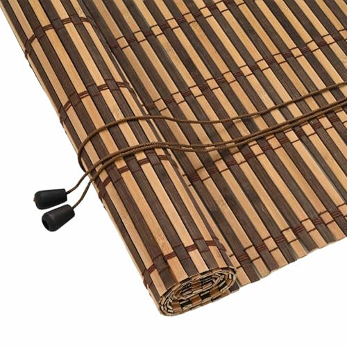 vidaXL Store Enrouleur avec des Rideaux Marron 90 x 220 cm Bambou, Stores en Rouleau pour Salon, Ombres en Bambou écolo, Installation Facile, Design rectangulaire, Filtre la lumière