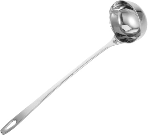 VERDANVERSE Cucchiaio Grande Versamento Fluido Acciaio Inox, Mestolo con Becco e Manico, Cucina per Zuppe e Brodi, Casa e Ristoranti