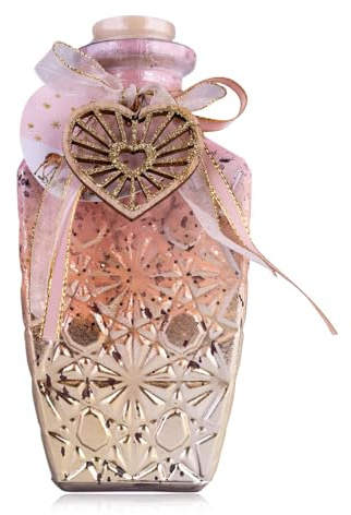 Accentra Schaumbad ROMANTIC DREAMS in Glasflasche mit Herzdeko, Badeschaum, Duschschaum, Duschgel, 420ml, rosa-perlmutt, Duft Vanilla Rose, Geschenkset für Frauen zu Weihnachten