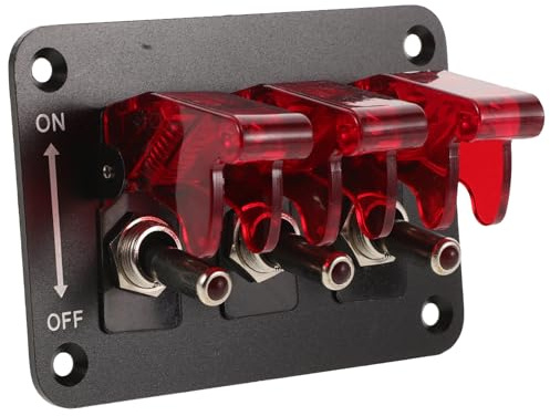 Garneck Interrupteur à Bascule 3 Positions Lumineux 12 V Panneau de Commande Étanche Multifonction pour Bateau Yacht Navigation de Plaisance