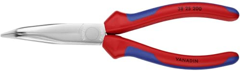 Knipex 3825200 Lange Nase Zangen ohne Cutter, Komfort Grip gewinkelt, 20,3 cm