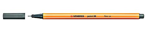 STABILO Point 88 Fineliner 88/96, 3 Stück, Dunkelgrau