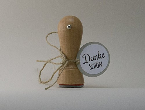 Holz Stempel mit dem Text Danke Schön 40mm Durchmesser 1 Stück
