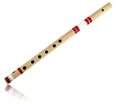 15.5 Inch Authentic Indian Wooden Bamboo Flute in 'A' Key Fipple Woodwind Musical Instrument Recorder Traditional Bansuri Handcrafted Novelty Decoratives & Collectibles