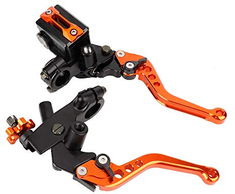 Keenso 1 Paar einstellbare Brems- und Kupplungshebel, 7/8 Zoll Universal-Reservoirhebel für Hauptbremszylinder von Motorrädern