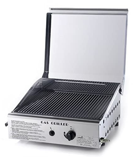 Ompagrill Piastra di Cottura in Ghisa a Gas GPL e Metano Plancha Single 4043 Cover/M