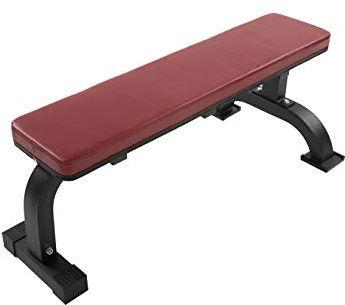 Flat Weight Utility Bench Heavy Duty for Multi-Purpose Weight Training and AB Exercises-1,000 lbs Capacity (BLACK+RED)