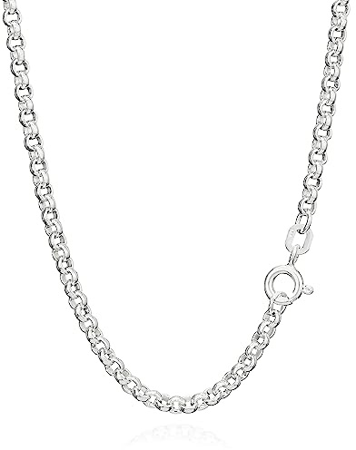 NKlaus Ärtkedja 925 sterlingsilver 3,0 mm bred halskedja fjäderring stängning e Sterling silver, colore: Längd: 50 cm, cod. 8140
