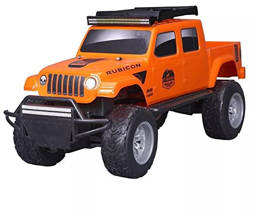 Bauer Spielwaren Tech R/C Jeep Gladiator: Ferngesteuertes Off Road Fahrzeug, mit Allradantrieb und Pro Style-Fernsteuerung, ab 8 Jahren, 71 cm, orange (581603)