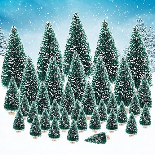 SPEACOUR Albero di Natale Miniatura Albero di Natale in salice e Ferro Mini Albero di Natale 4,5 cm, 6 cm, 8,5 cm, 12,5 cm Mini Sisal Albero da Tavolo per Decorazione di Natale per Feste Inverno - Blu
