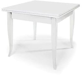 LIBEROSHOPPING.eu - LA TUA CASA IN UN CLIK Ausziehtisch Küche Wohnzimmer Quadrat Buch 90x90 weiß
