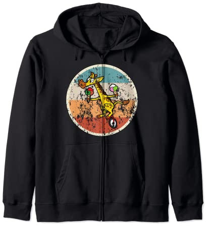 Einrad Fahrrad Giraffe Vintage Retro Kapuzenjacke