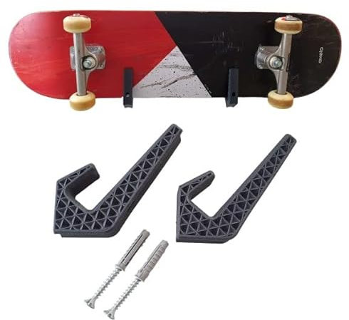 Skateboard Wandhalterung – Skateboard Halterung Wand – Longboard Wandhalterung – Skateboard Zubehör mit Modernem Design zum Aufhängen Ihres Skateboards, Surfskates oder Longboards.