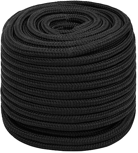 vidaXL Bootsseil Ankerleine Festmacher Tauwerk PP Leine Seil Tau Polypropylenseil Geflochten Flechtleine Schwarz 16mm 250m Polypropylen