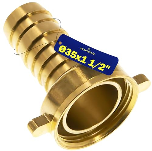 Schlauchtülle aus Messing für Anschlussschlauch Ø 35 mm Innengewinde 1 1/2” | Garantie 10 Jahre - MONTERAL