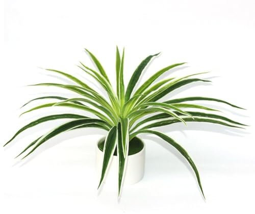 Fituenly Artificial Chlorophytum, Spider Plant Flowers Bonsai for Home Garden Office Decoration (pot No Include)