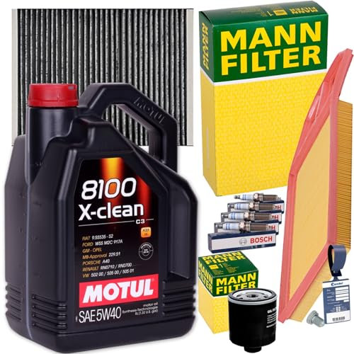 BandelOne enthält Mann Filterset 5W40 Öl passend für 1.4+1.6+16V Golf 4 Bora 1J Polo 6N2