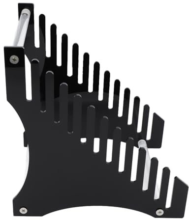 Miokycl Schallplatten-Aufbewahrungshalter, 12 Fächer, Acryl-Schallplatten-Organizer, Einfacher Aufbau, Zugriff auf Schallplattenständer für Musiksammlungsalbum (Schwarz)