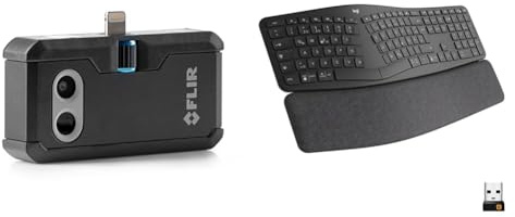 FLIR ONE Pro - iOS - Professional Grade Thermal Camera for Smartphones - with VividIR and MSX Image Enhancement Technology & Logitech Ergo K860 kabellose ergonomische Tastatur – Geteilte Tastatur