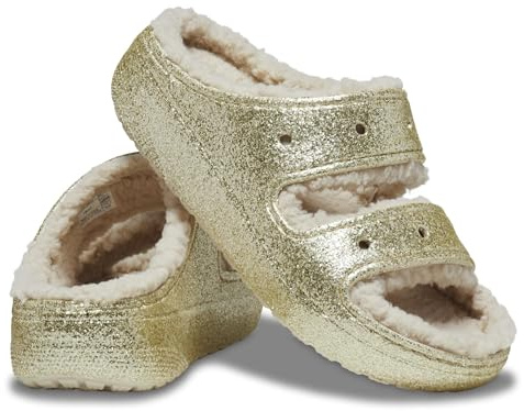 Crocs Unisex Classic Cozzzy Sandal, Stucco/Glitter, 39/40 EU