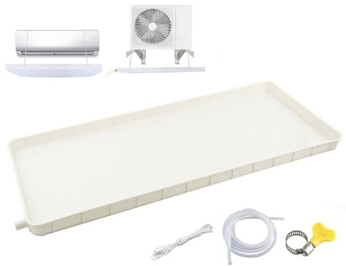 DJJYCTNM Plastic Drip Pan, Portable Air Conditioners PP Tray Condensate Water Drip Tray, AC Drip Cushion Air Conditioner Drain Hose Kit (Color : 91.5 * 45cm/36 * 18in, Size : 200cm hose)