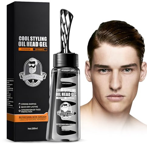 Pardofelis Hair Oil Head Gel coiffant pour homme, 280 ml, gel coiffant 2 en 1, avec peigne, longue durée, rafraîchissant et séchage rapide