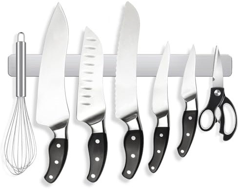 Magnetic Knife Strips, 16 Inch Stainless Steel Magnetic Knife Holder, Magnetic Knife Storage Strip, Knife Holder, Knife Rack, Knife Strip, Kitchen Utensil Holder, Tool Holder（Stainless Steel）