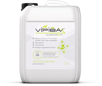 ViPiBaX Giardien Ex Wischkonzentrat 2,5L für Hund, Katze & Co- Geruchsentferner - Effektive Desinfektion gegen Giardien, Viren, Pilze & Bakterien.