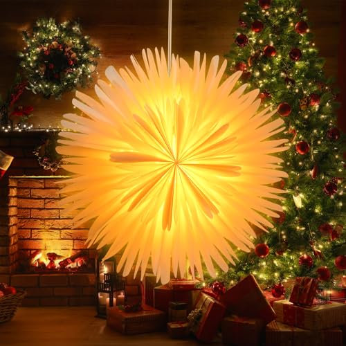 Étoile à Suspendre 3D LED en Papier - Décoration Pliante pour Noël, Mariage et Fête