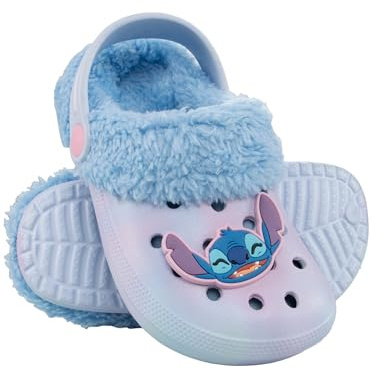 Disney Stitch Shoes | Lilo and Stitch Girls Clogs | Fleece Lined Clogs | Blue 1