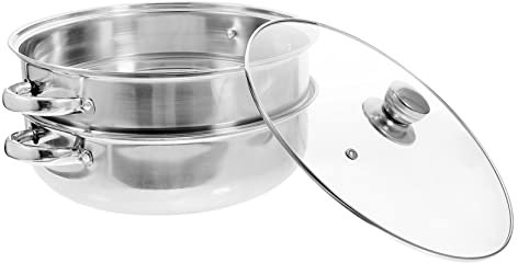 Ciieeo Olla de Vapor de Acero Inoxidable para Cocinar Alimentos Olla de Vapor con Doble Tapa Olla de Vapor Reutilizable Práctica para La Cocina