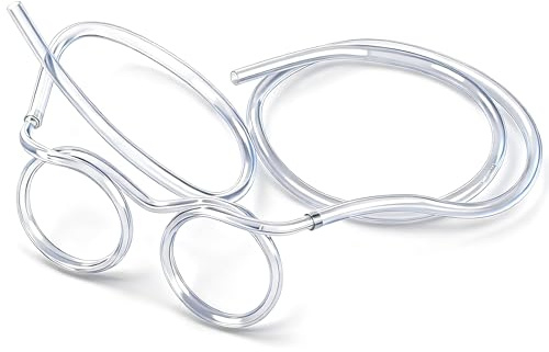 Silly Straws Glasses for Kids, Reusable Crazy Straws Eyeglass Frame, Flexible Twisty Straws Fun Drinking Accessories for Birthday Party Favors, Game Supplies, Christmas & Holiday Gifts