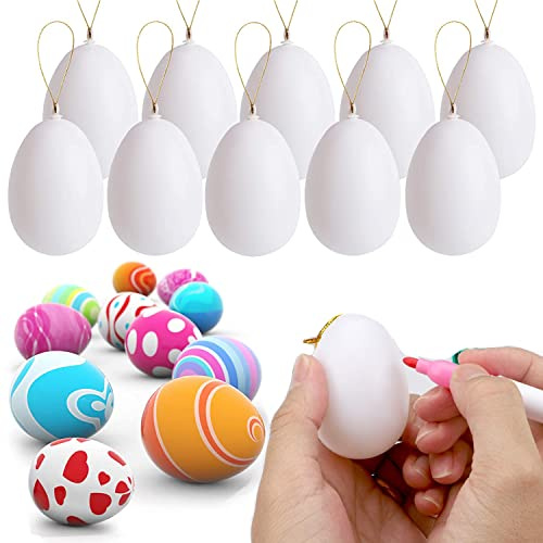 50 Stück Ostereier zum Aufhängen, zum Bemalen,Ostereier für Innen und Außen Osterdeko,Ostern Geschenke