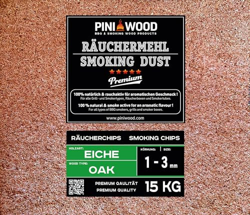 PINI Virutas de madera de roble, 15 kg, 1-3 mm