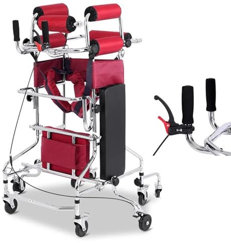 YOPNDFR 8-Rad-Steh-Gehhilfe, Kippsicherer, Multifunktionaler Faltbarer Gehwagen for Senioren, Leichtgewicht Mit Sitz Und Handbremse