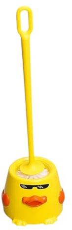 ULTECHNOVO Soft Bristle Brush Set with Long Handle for Bathroom Cleaning, Creative Yellow Duck-shaped Toilet Bowl Scrubber for Everyday Use